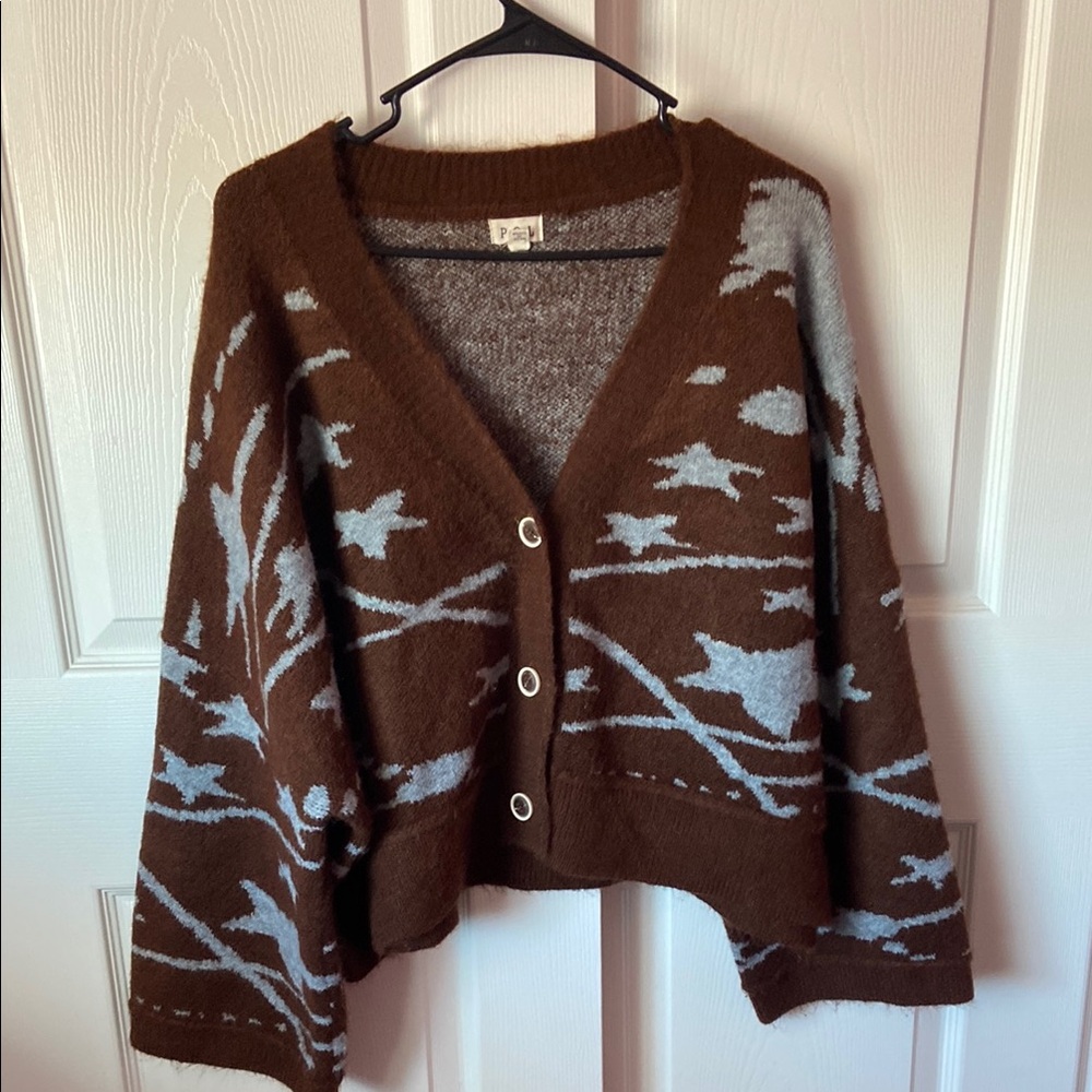 POL Brown and Gray Women's Oversized High Waisted Sweater